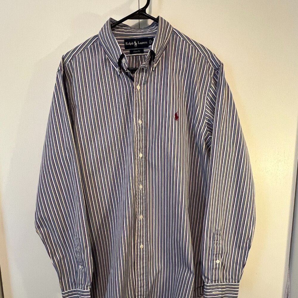 Men's Ralph Lauren Polo Casual Button Down Shirt, Size L custom fit